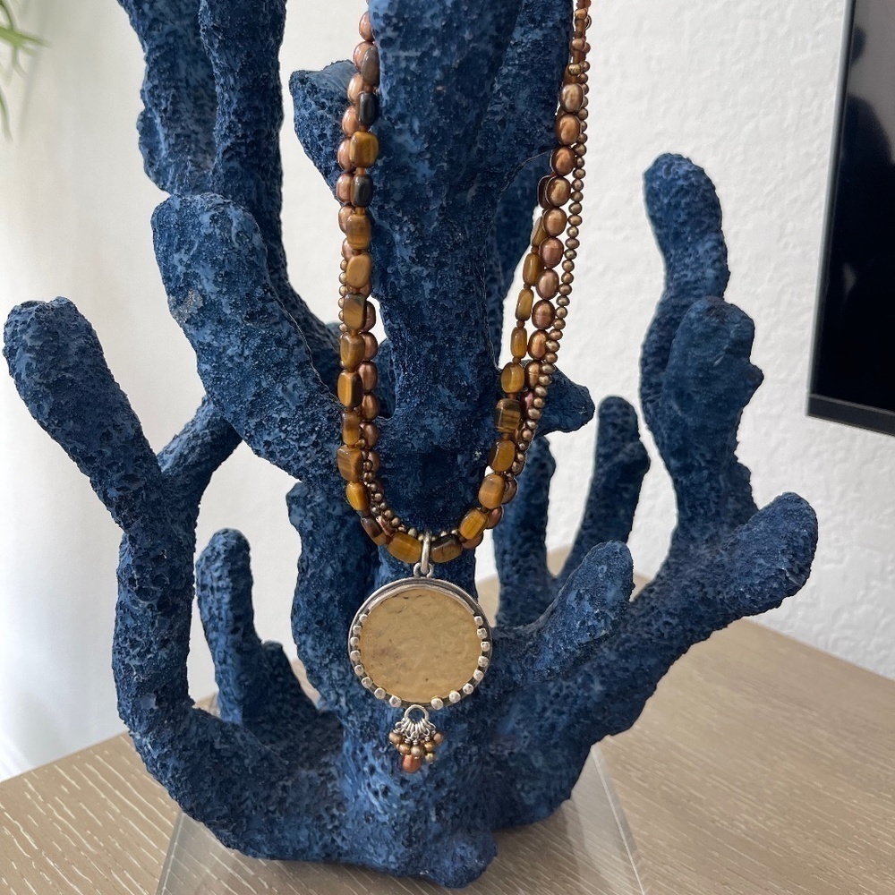 Silpada hammered brass pendant necklace